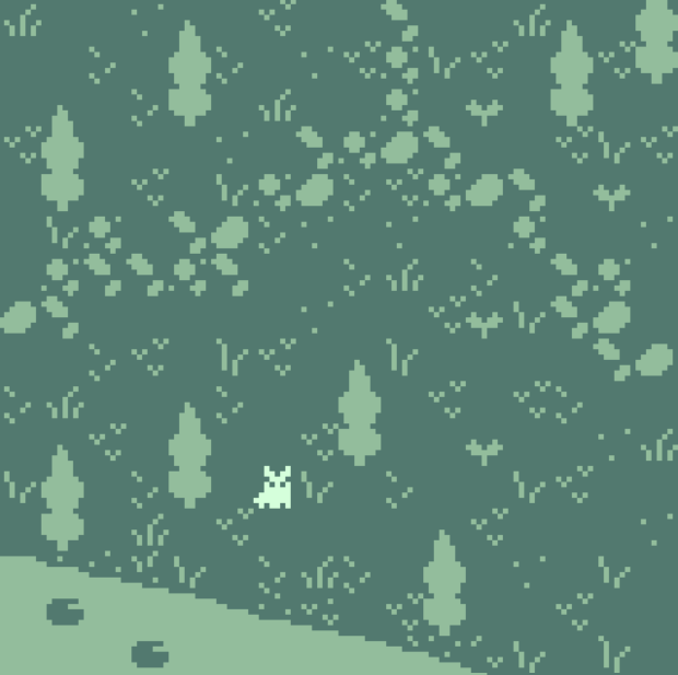 Midnight Thicket illustration — the third forest map, with the hare